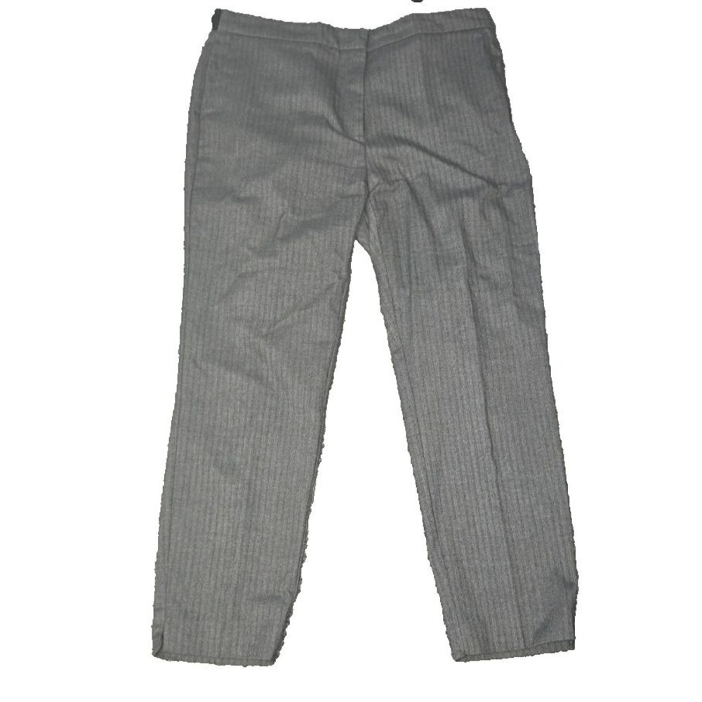 Zara Gray Dress Pants Slacks Women Size USA XL Partial Elastic Waist Pockets